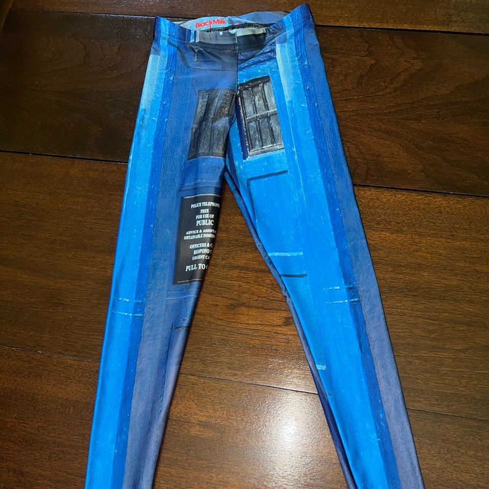 S Police Box Leggings by Blackmilk Clothing